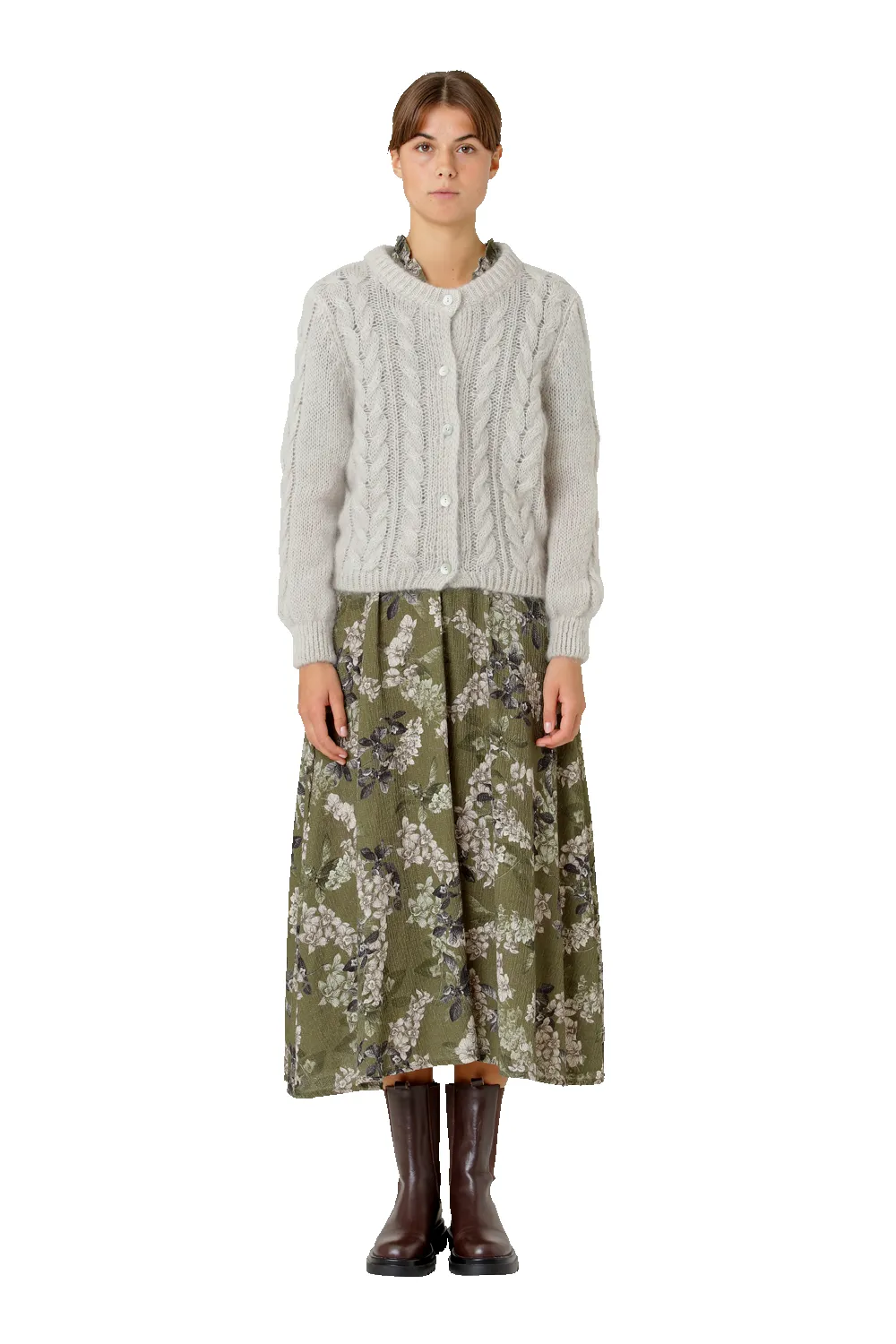 Frankie Cable Knit Cardigan Beige sold by Americandreams product image thumbnail 2