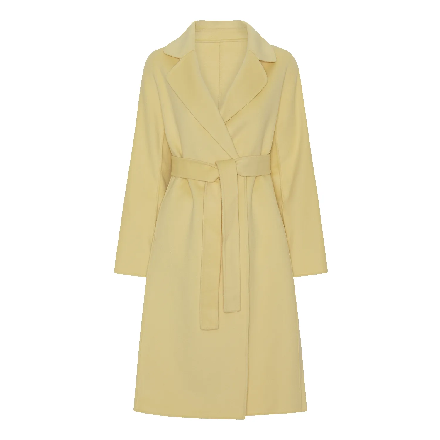 Claudette Merino Wool Coat Long Light Yellow - Sample sold by Americandreams