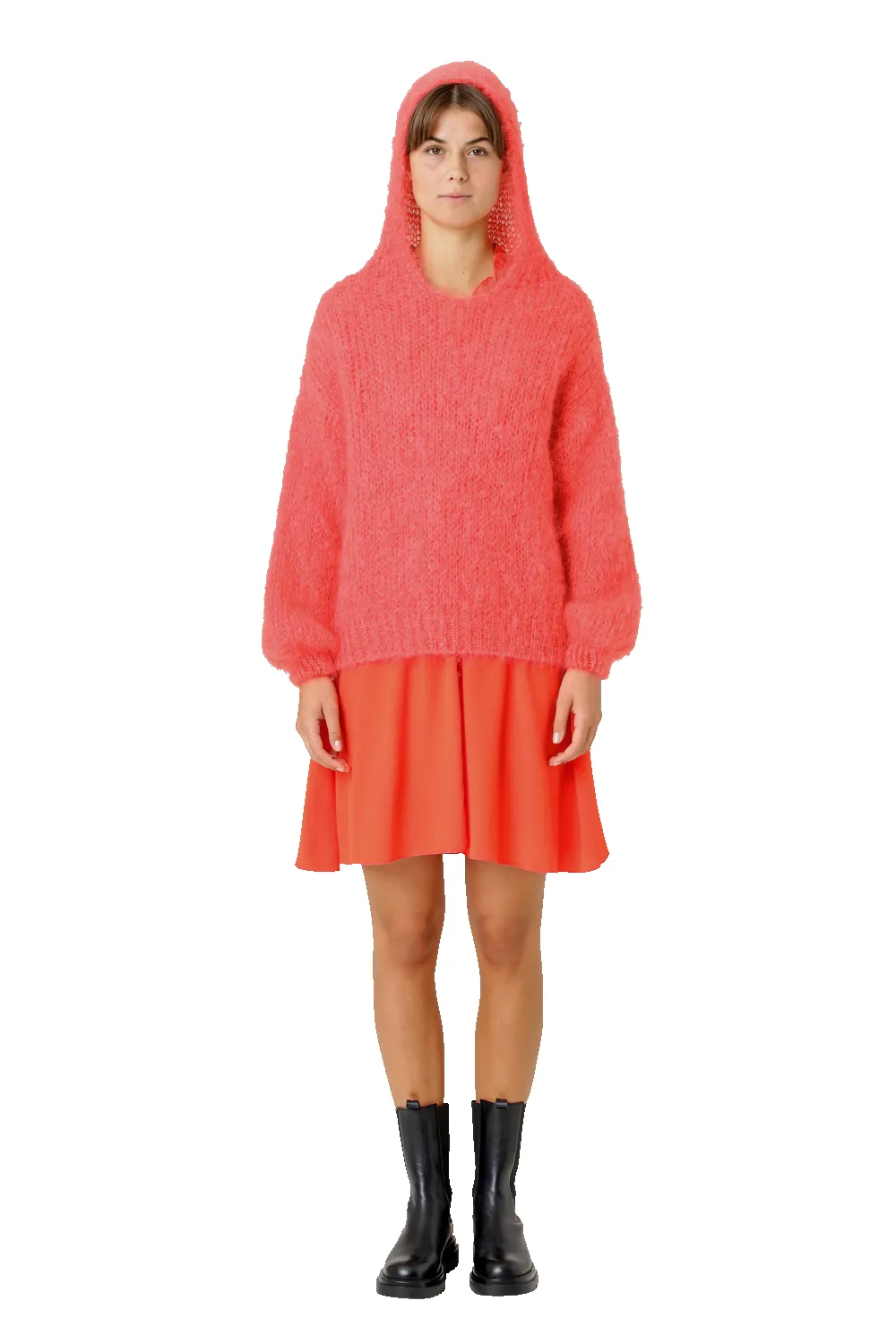 Antonella Mohair Hoodie Coral Red sold by Americandreams product image thumbnail 2
