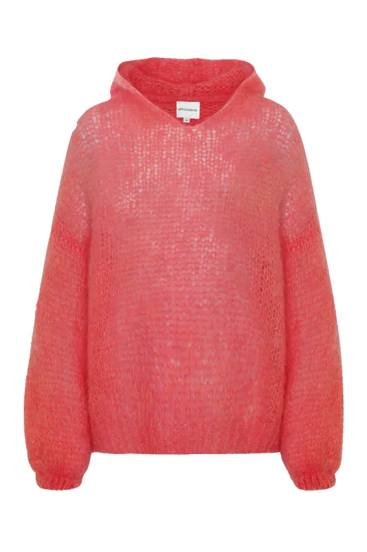 Antonella Mohair Hoodie Coral Red sold by Americandreams