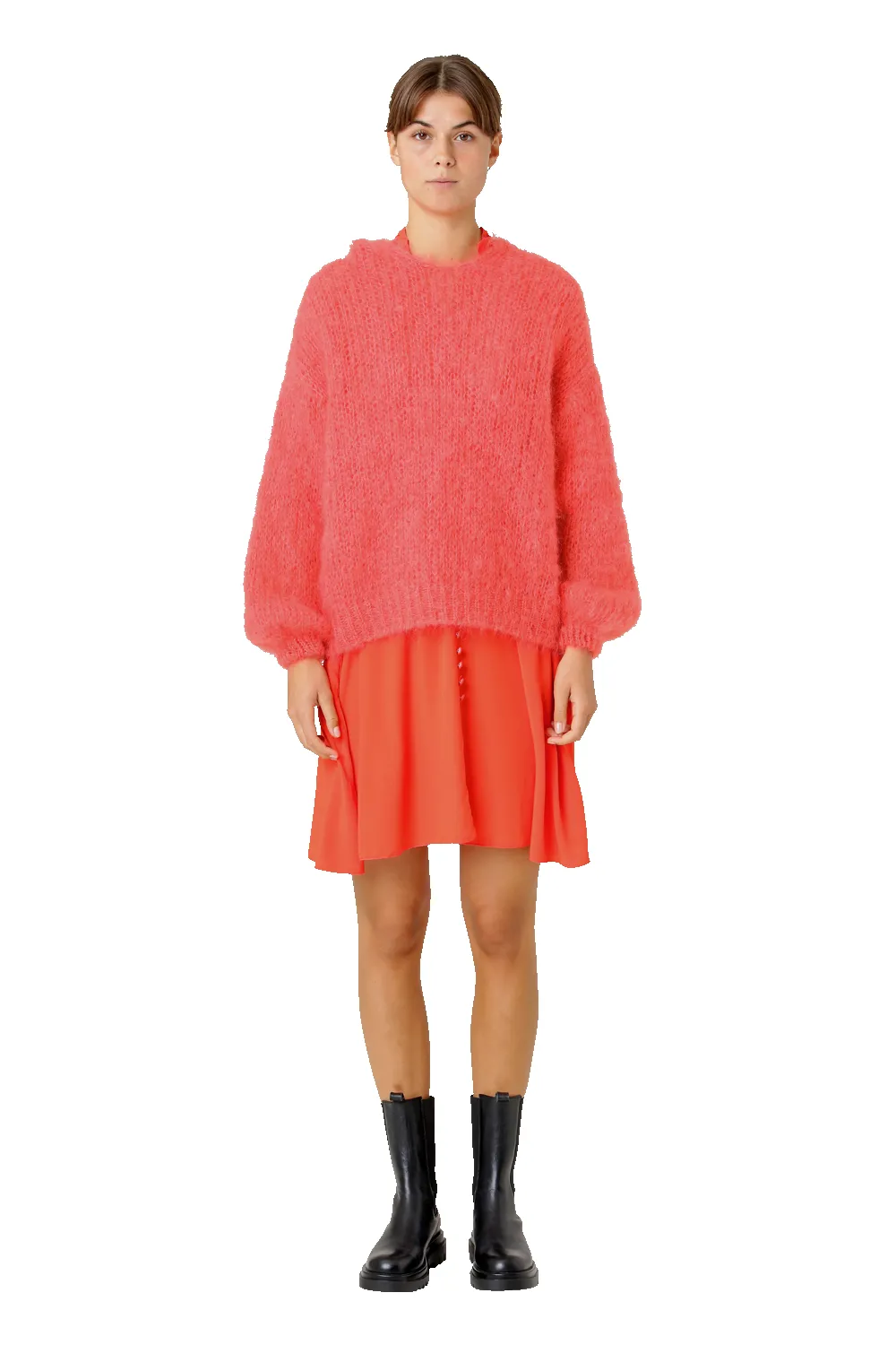 Antonella Mohair Hoodie Coral Red sold by Americandreams product image thumbnail 3
