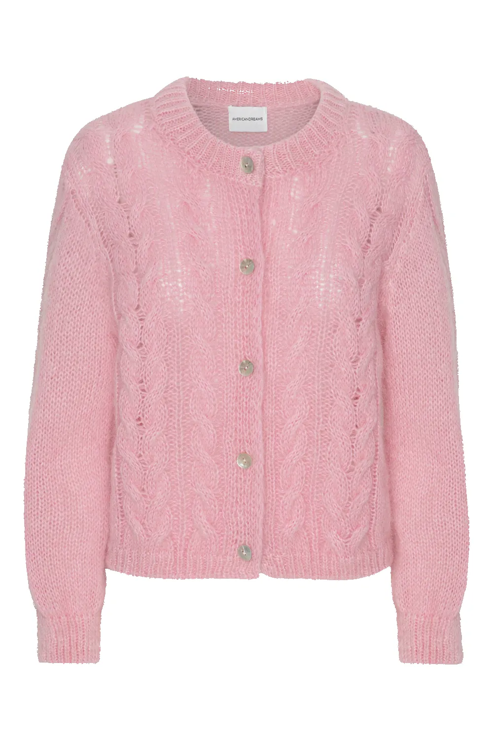 Frankie Cable Knit Cardigan Soft Berry sold by Americandreams