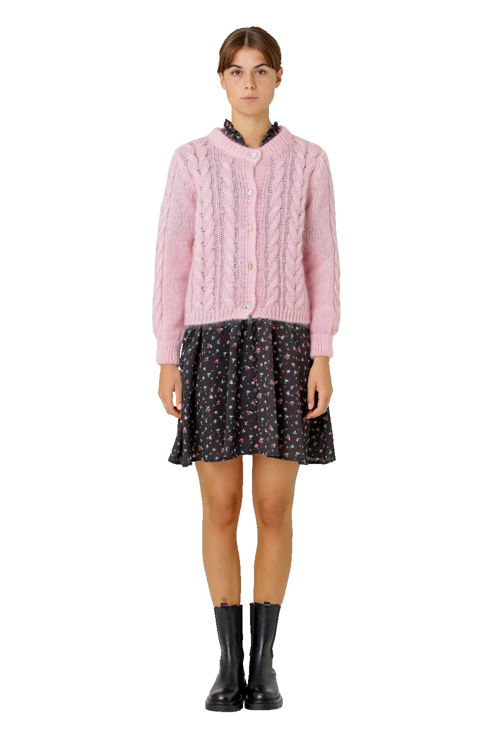 Frankie Cable Knit Cardigan Soft Berry sold by Americandreams product image thumbnail 2