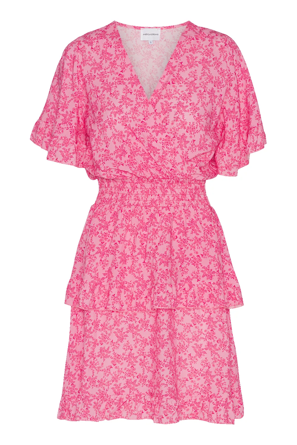 Ella Short Dress Pink W/Pink Flower sold by Americandreams