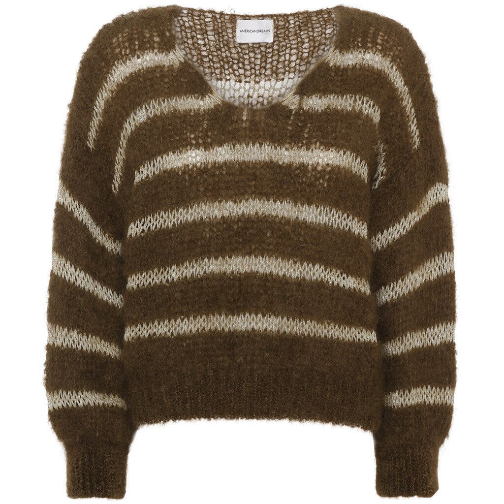 Katie LS Knit - Dark Brown W/Gold sold by American Dream