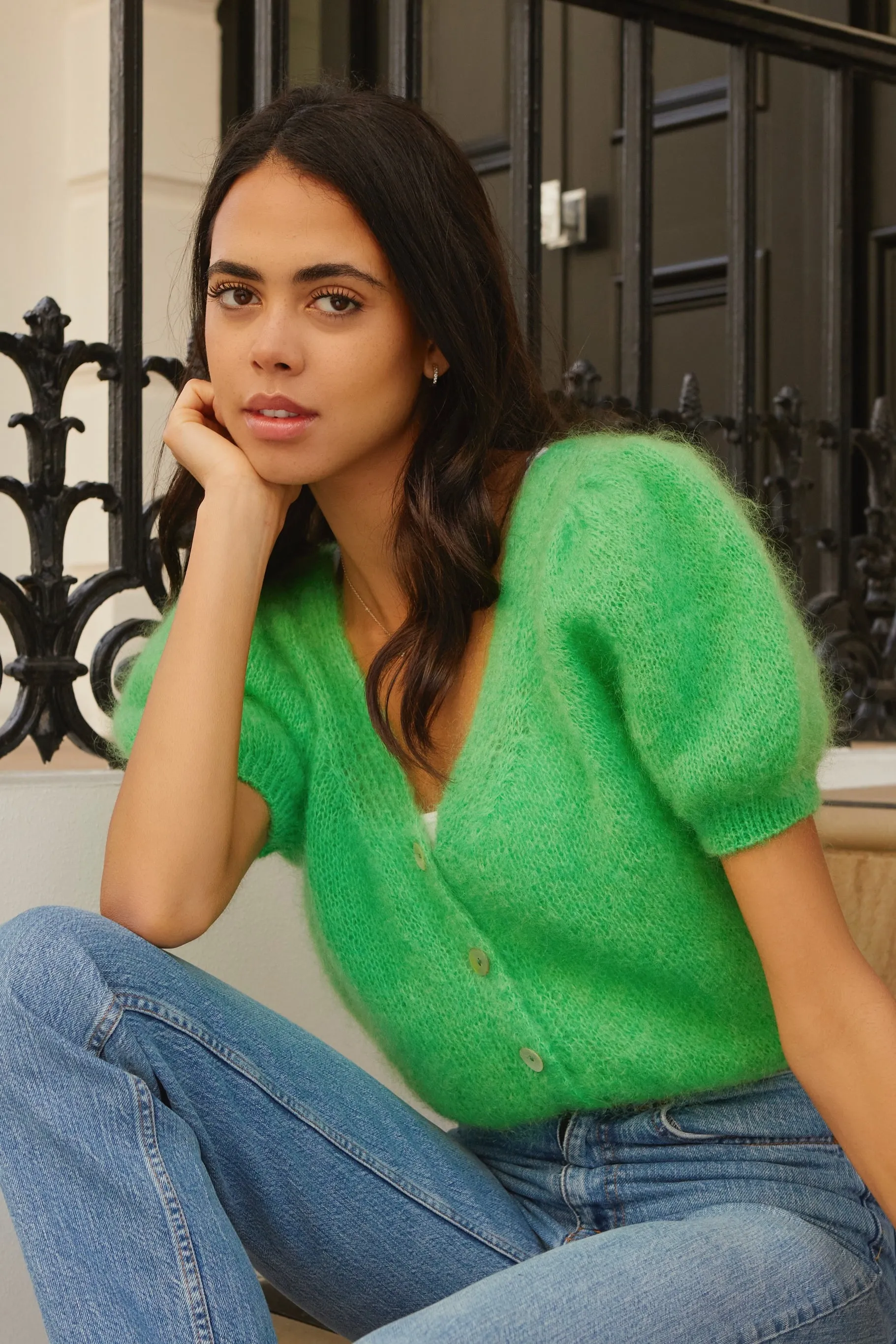 Harper Cardigan Bright Green sold by Americandreams product image thumbnail 4
