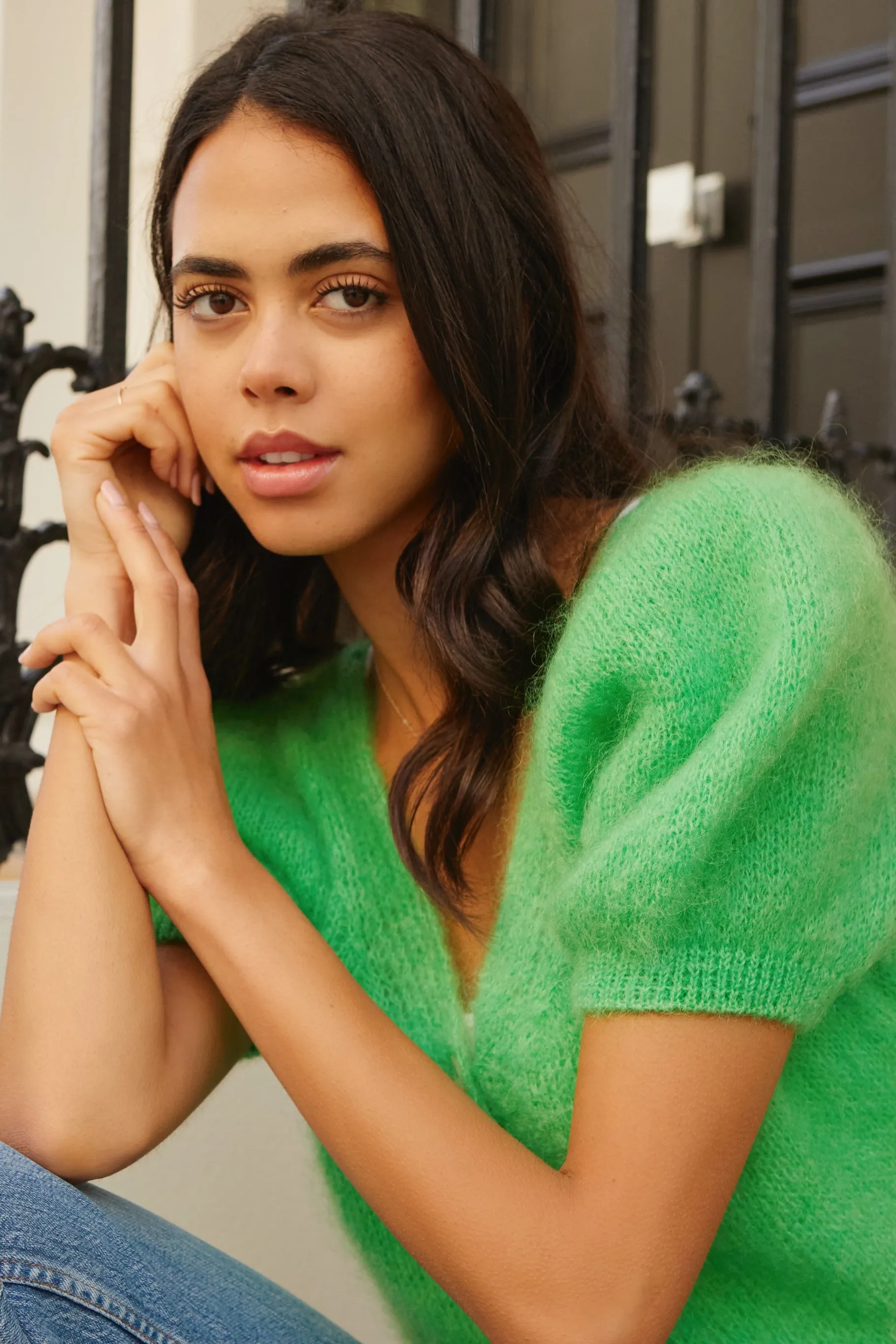 Harper Cardigan Bright Green sold by Americandreams product image thumbnail 2