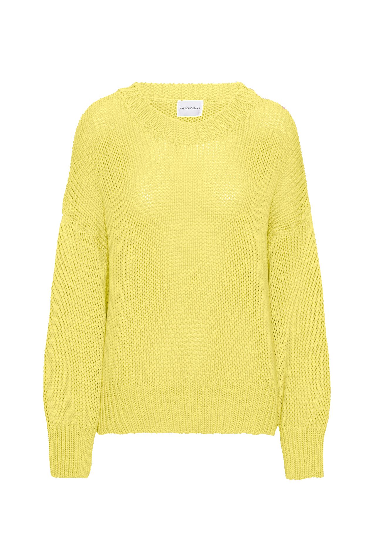 Pepper Round Neck Cotton Pullover Yellow sold by American Dream