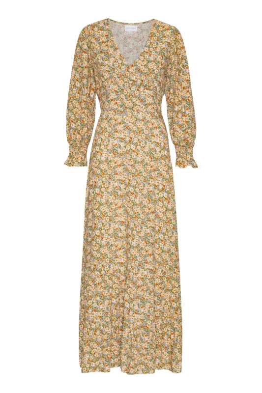 Koko Dress Long Closed Back Dusty Green Flower sold by Americandreams