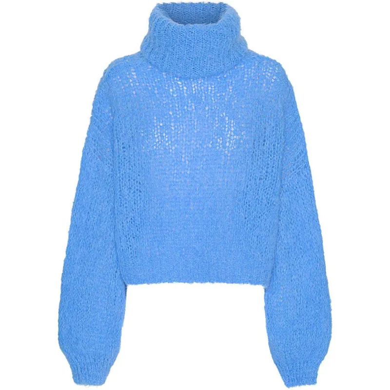 Pepper Roll Neck Cropped - Sky Blue made by Americandreams
