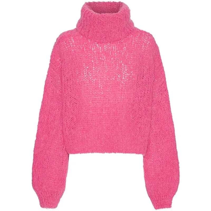 Pepper Roll Neck Cropped - Pink made by Americandreams