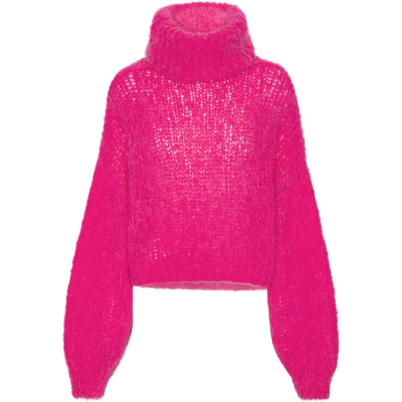 Pepper Roll Neck Cropped - Neon Pink made by Americandreams