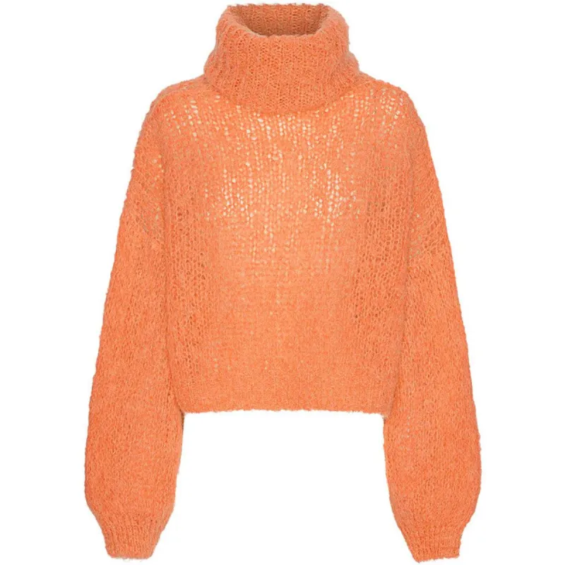 Pepper Roll Neck Cropped - Burnt Orange made by Americandreams