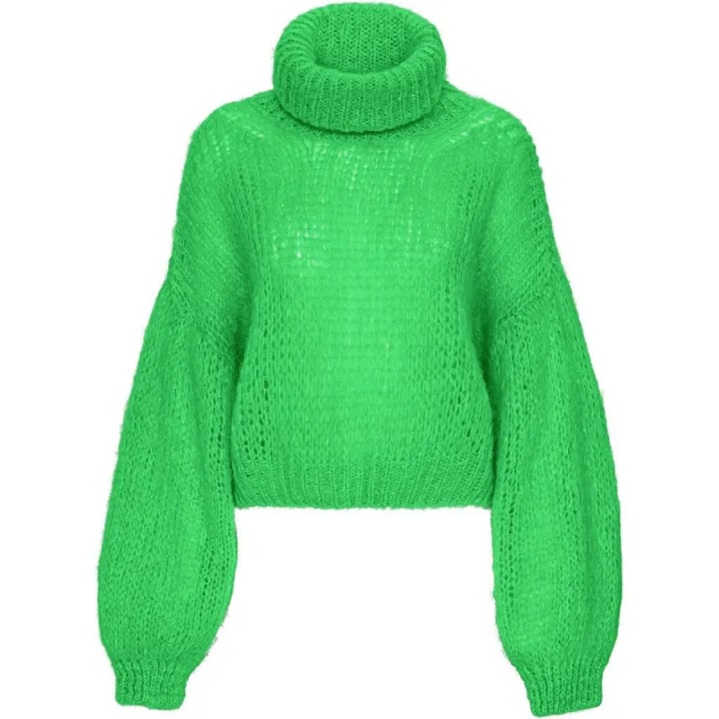 Pepper Roll Neck Cropped - Bright Green made by Americandreams