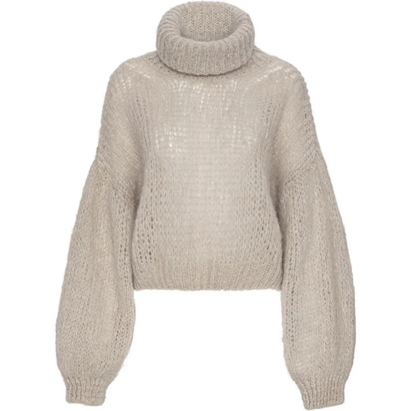 Pepper Roll Neck Cropped - Beige made by Americandreams