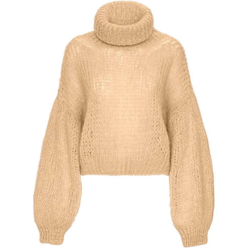 Pepper Roll Neck Cropped - Almond made by Americandreams
