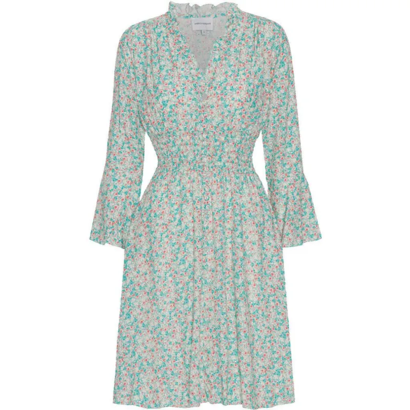 Sally Short Dress - Turquoise Multiflower sold by American Dream