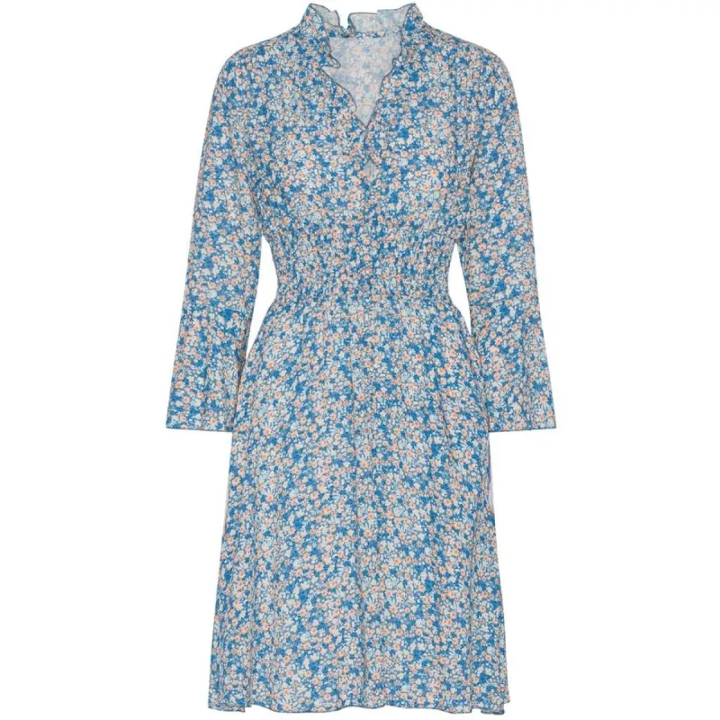 Sally Short Dress - Teal Blue Flower sold by American Dream