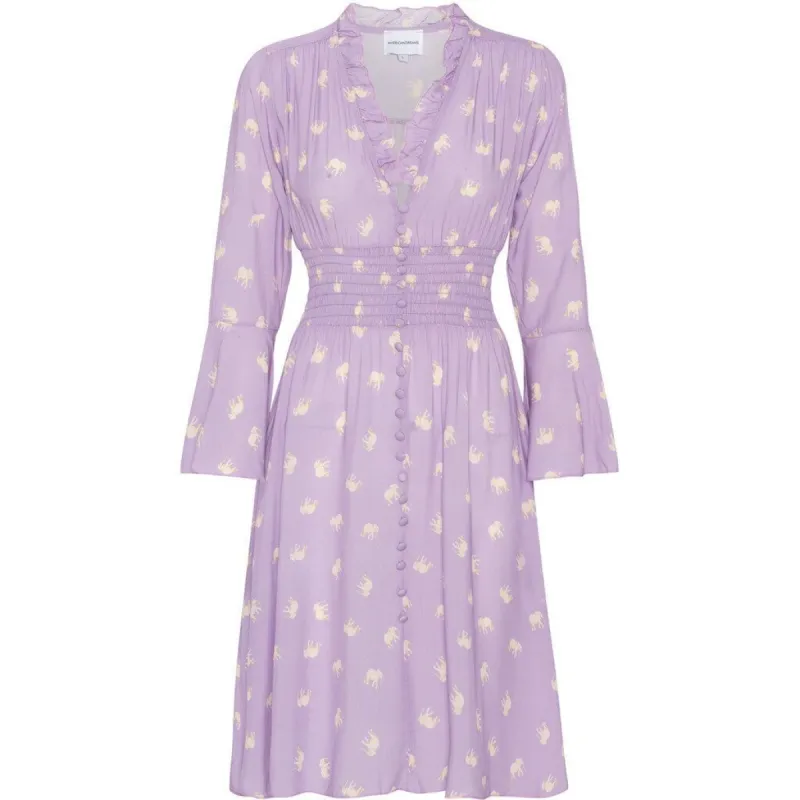 Sally Short Dress - Lilac W/ Elephants sold by American Dream