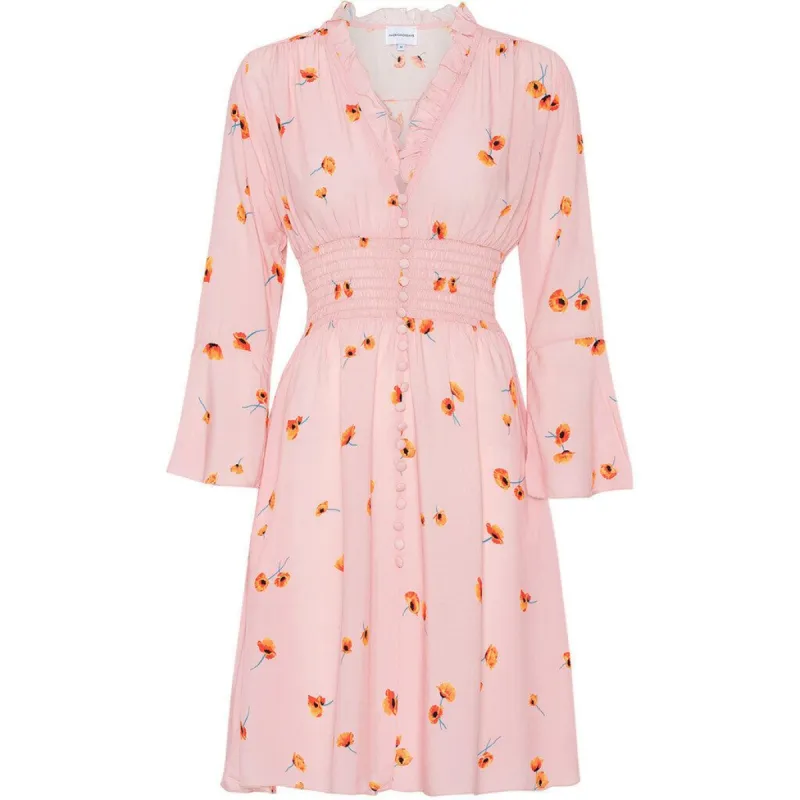 Sally Short Dress - Light Pink / Red Flower sold by American Dream