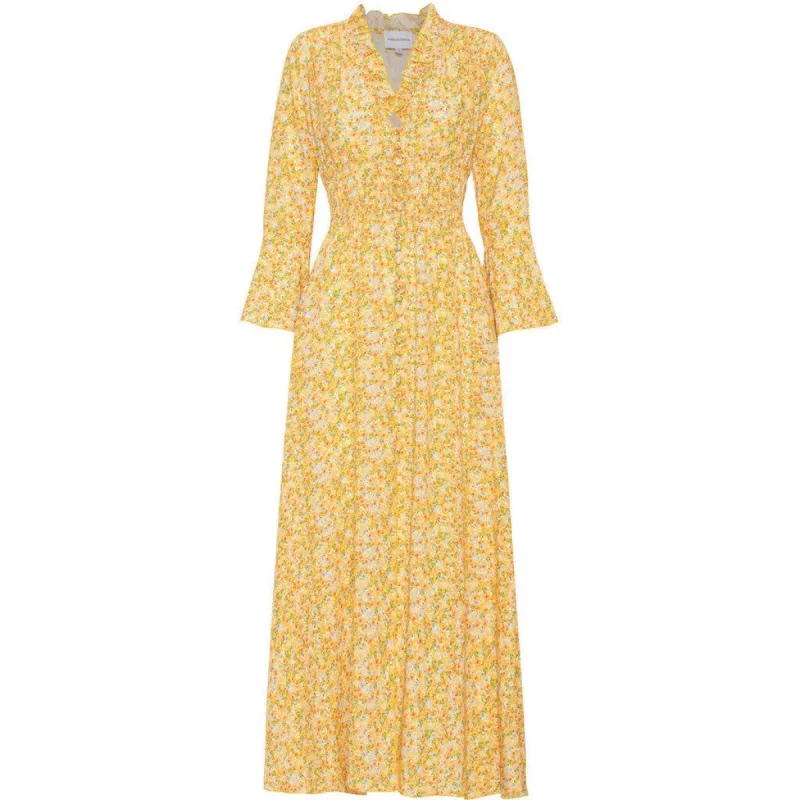 Sally Long Dress - Yellow Flower sold by American Dream