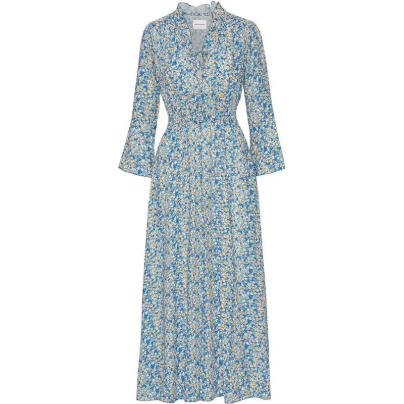 Sally Long Dress - Teal Blue Flower sold by American Dream