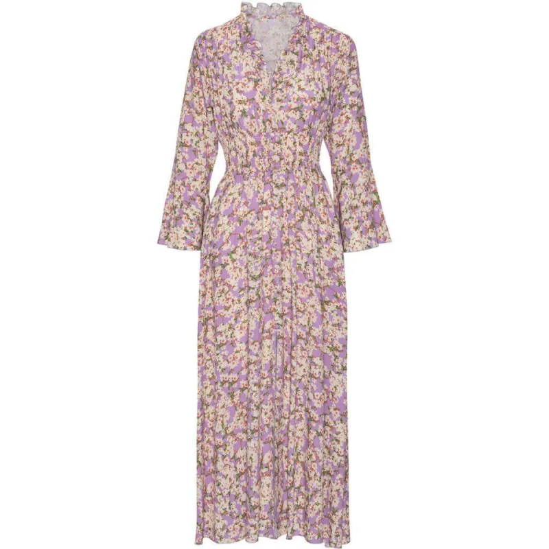 Sally Long Dress - Lilac White Flower sold by American Dream