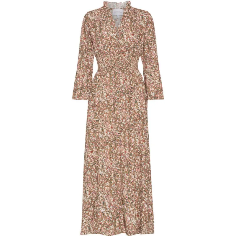 Sally Long Dress - Brown Flower sold by American Dream