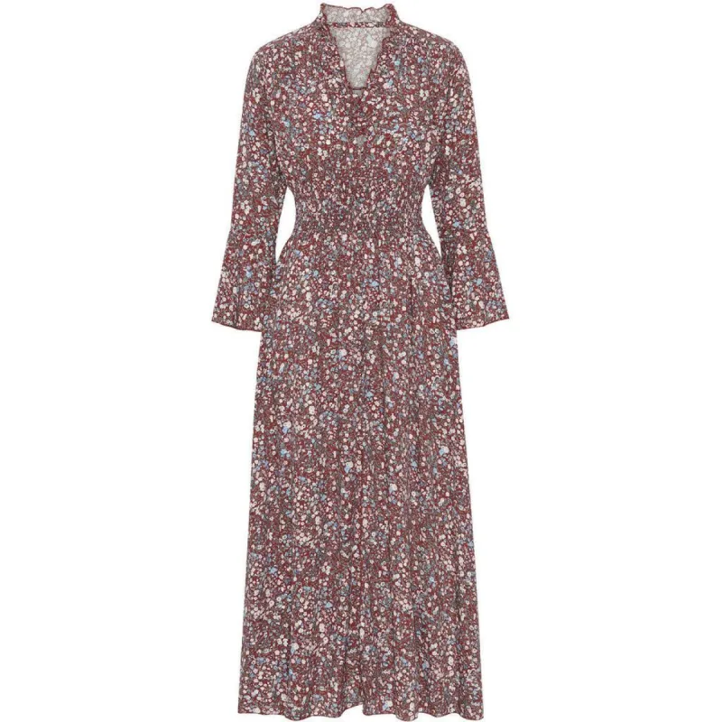 Sally Long Dress - Bordeaux Flower sold by American Dream