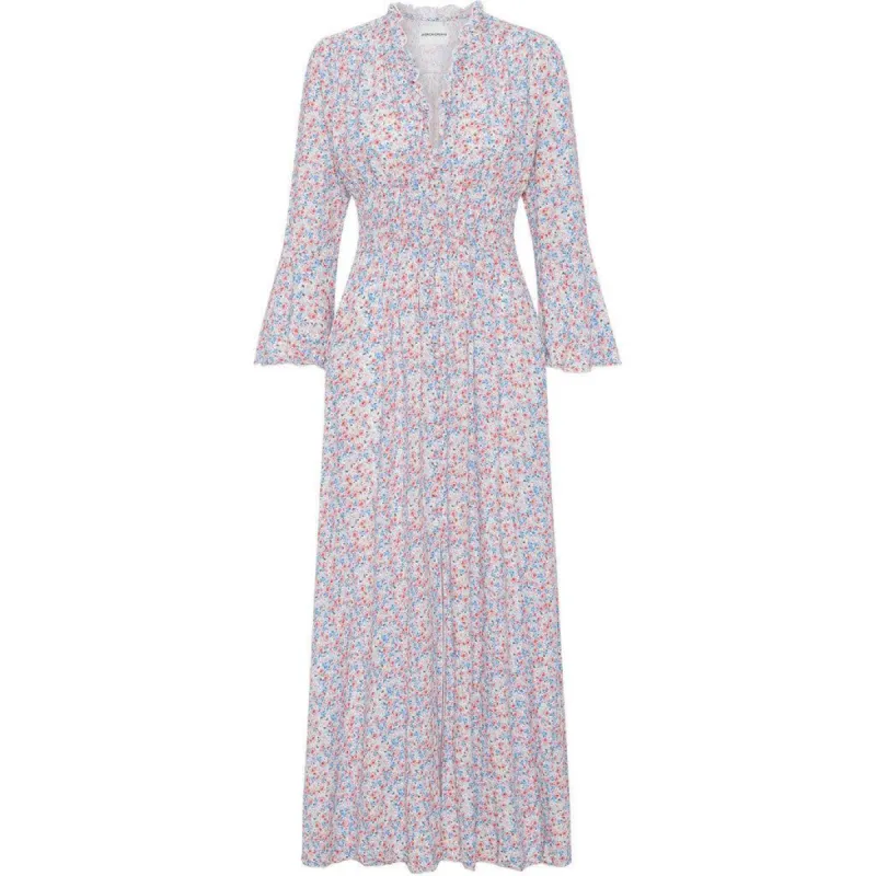 Sally Long Dress - Blue Multi Flower sold by American Dream