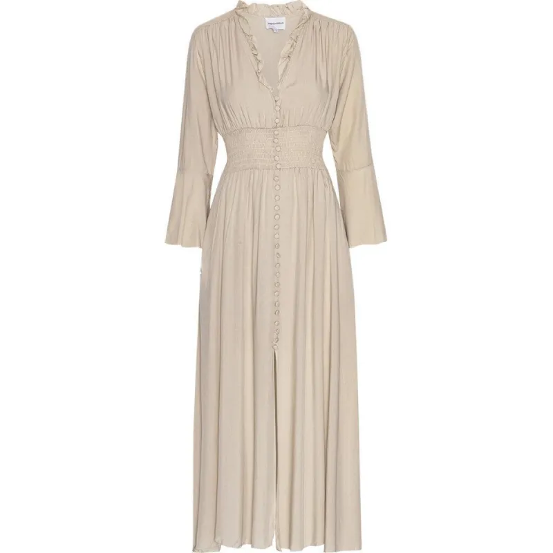 Sally Long Dress - Beige Solid sold by American Dream