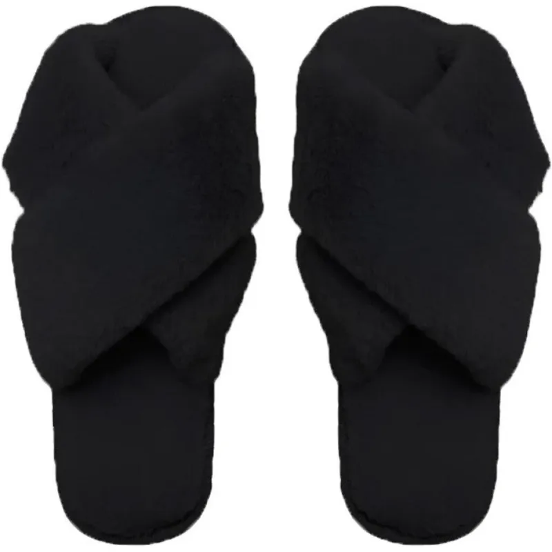 Lou Faux Fur Slippers - Black sold by American Dream