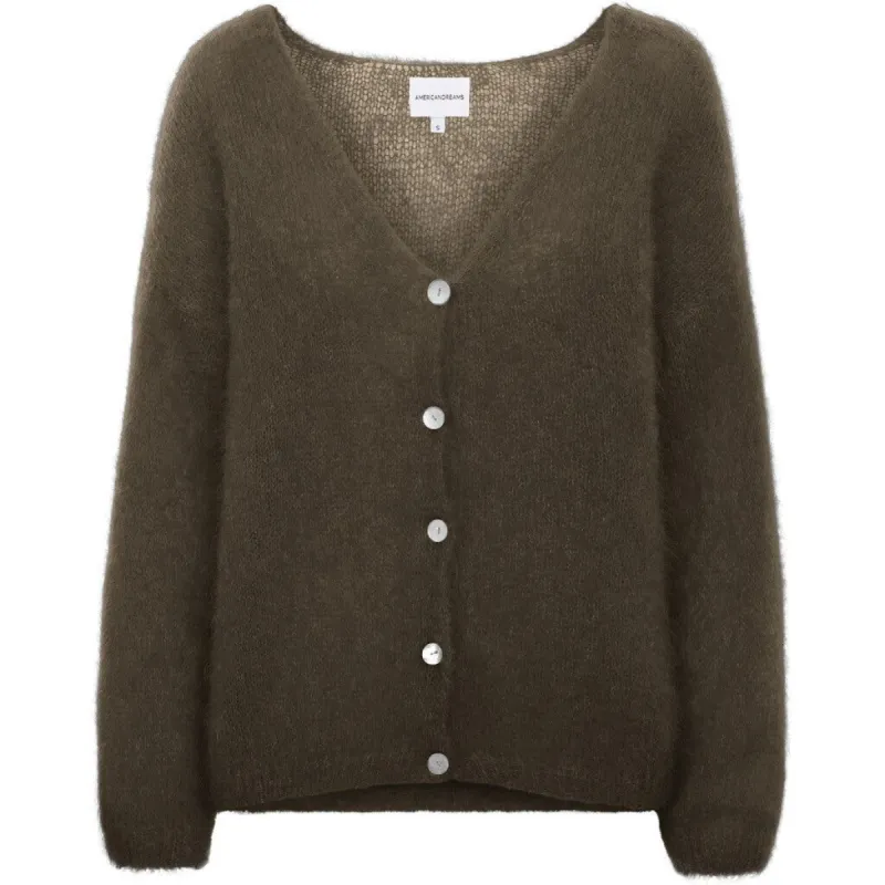 Cornelia LS Cardigan - Dark Taupe sold by American Dream