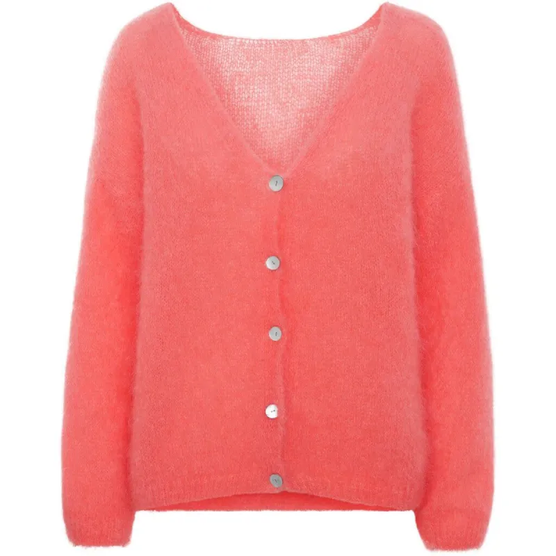 Cornelia LS Cardigan - Coral Red sold by American Dream