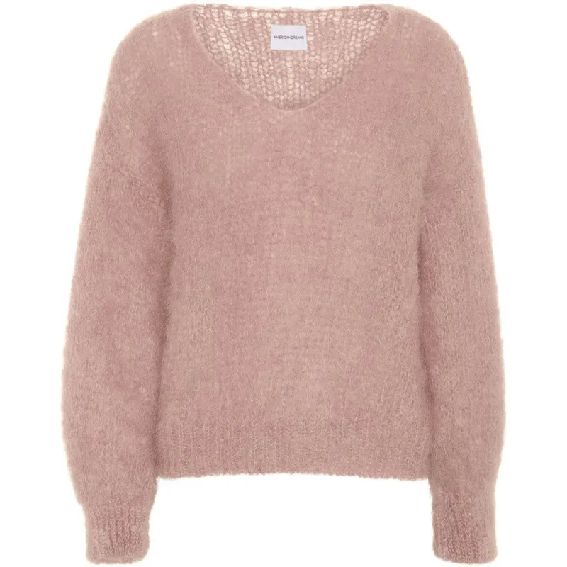 Milana LS Mohair Knit - Light Pink sold by American Dream