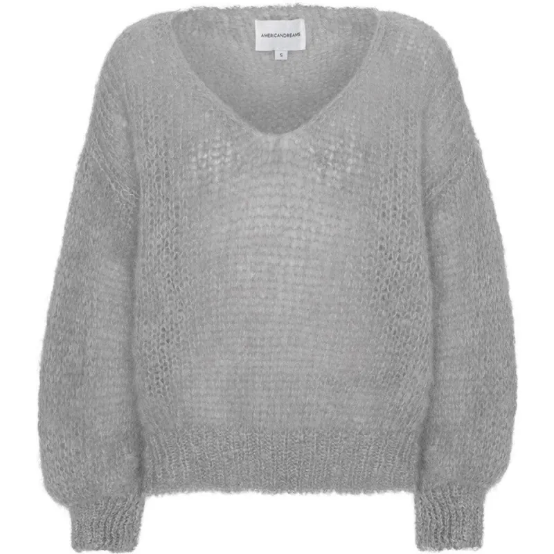 Milana LS Mohair Knit - Light Grey sold by American Dream
