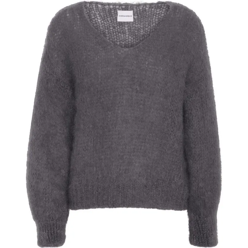 Milana LS Mohair Knit - Graphite sold by American Dream