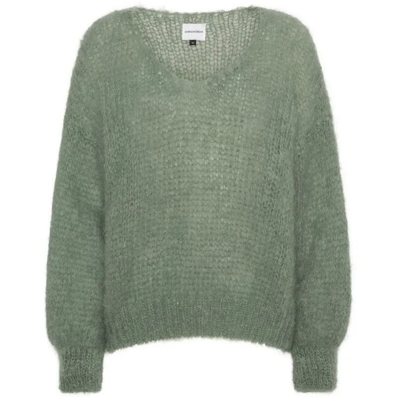 Milana LS Mohair Knit - Dusty Green sold by American Dream