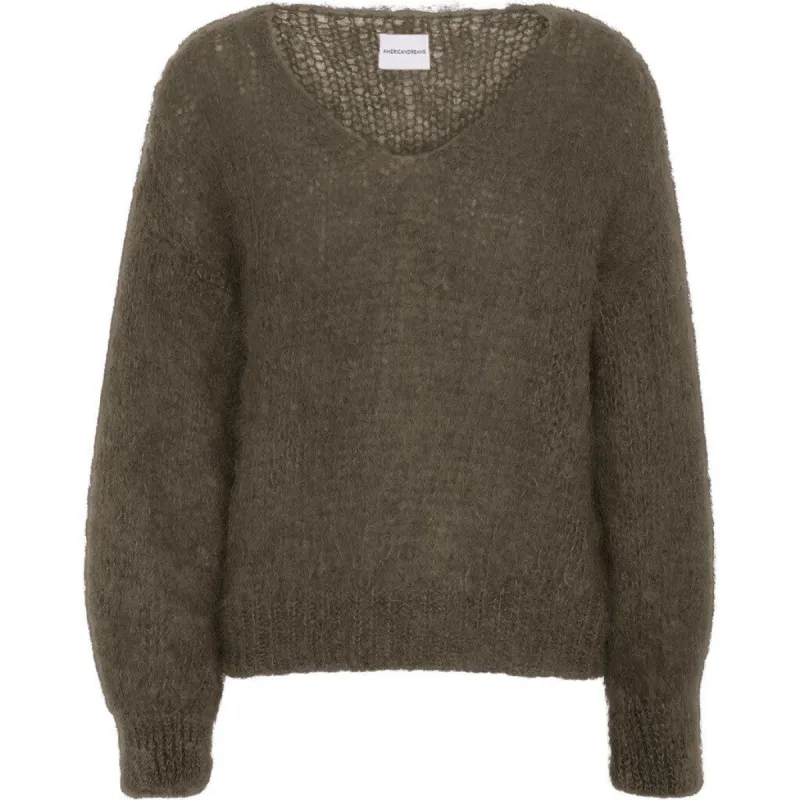 Milana LS Mohair Knit - Dark Taupe sold by American Dream
