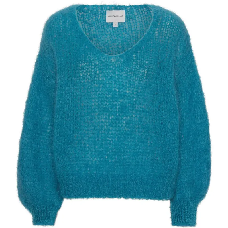 Milana LS Mohair Knit - Aqua Blue sold by American Dream