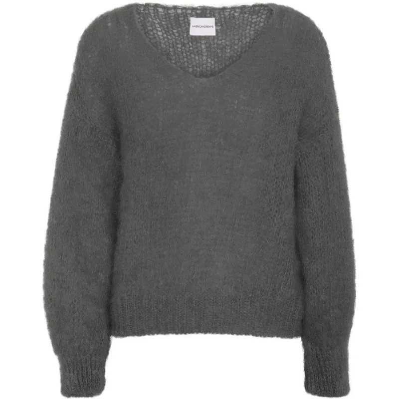 Milana LS Mohair Knit - Anthracite Grey sold by American Dream