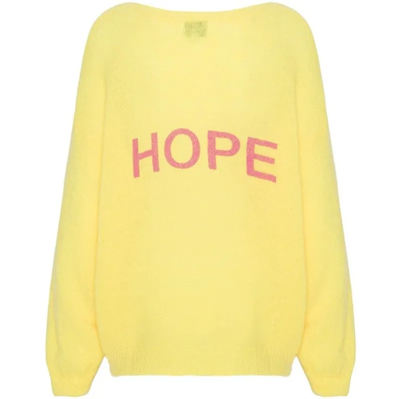 Silja Back Letters - Yellow W/ Pink Letters (HOPE) sold by American Dream