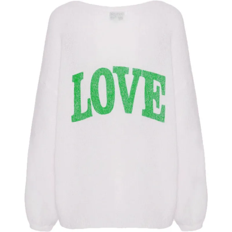Silja Back Letters - White W/ Green Letters (LOVE) sold by American Dream