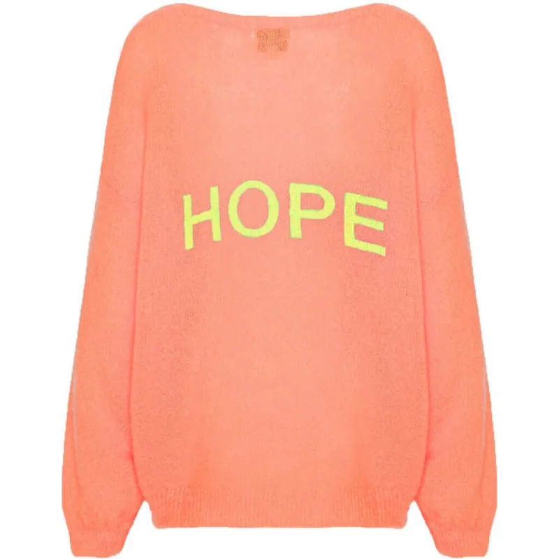 Silja Back Letters - Salmon W/ Lime Green Letters (HOPE) sold by American Dream