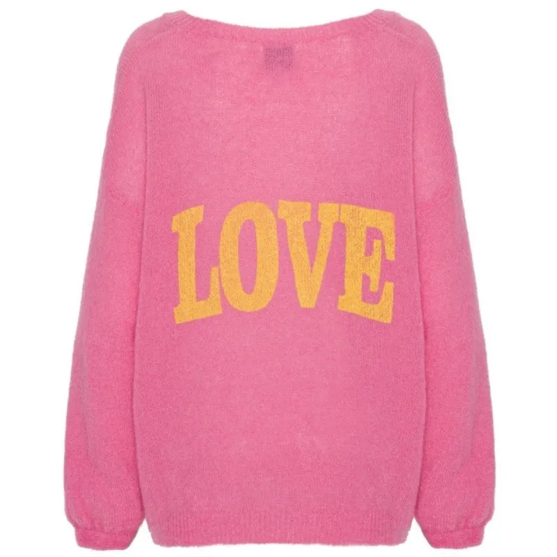 Silja Back Letters - Pink W/ Yellow Letters (LOVE) sold by American Dream