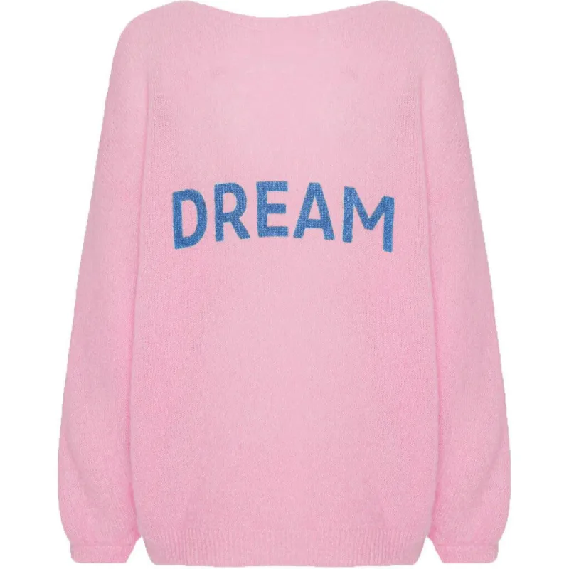 Silja Back Letters - Light Pink W/ Blue Letters (DREAM) sold by American Dream