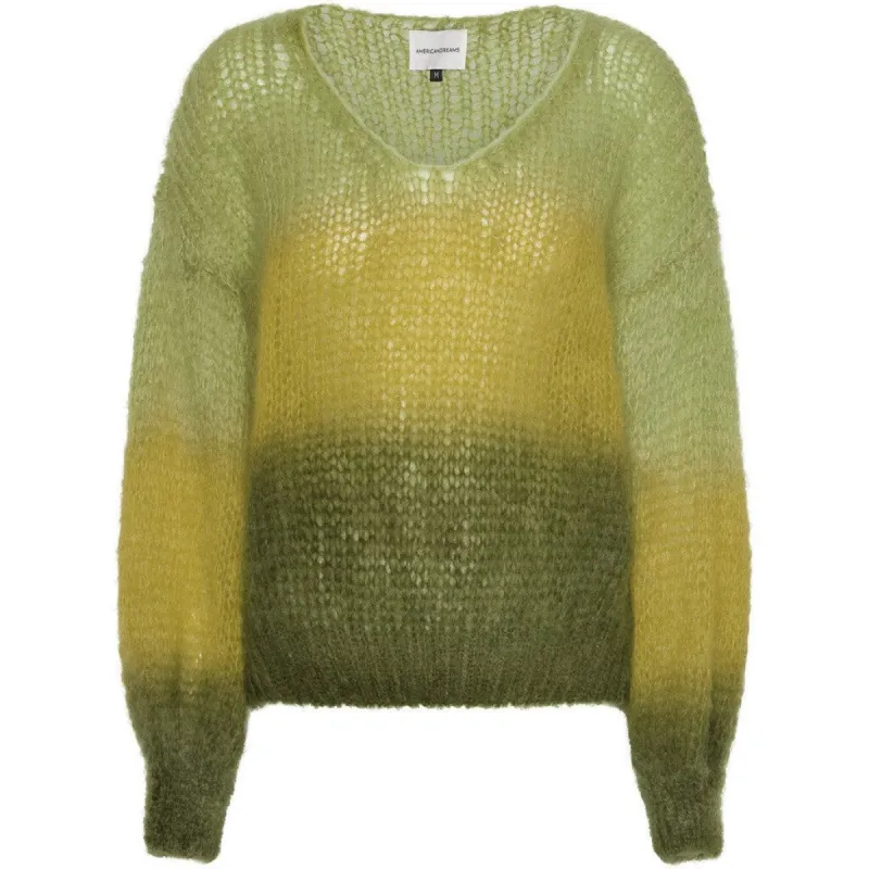 Milana LS Mohair Knit Ombre - Green Ombre sold by American Dream