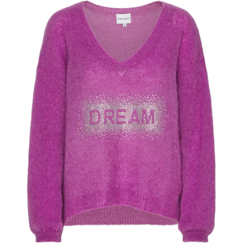 Silja V Neck Crystal Pullover - Pearly Purple sold by American Dream