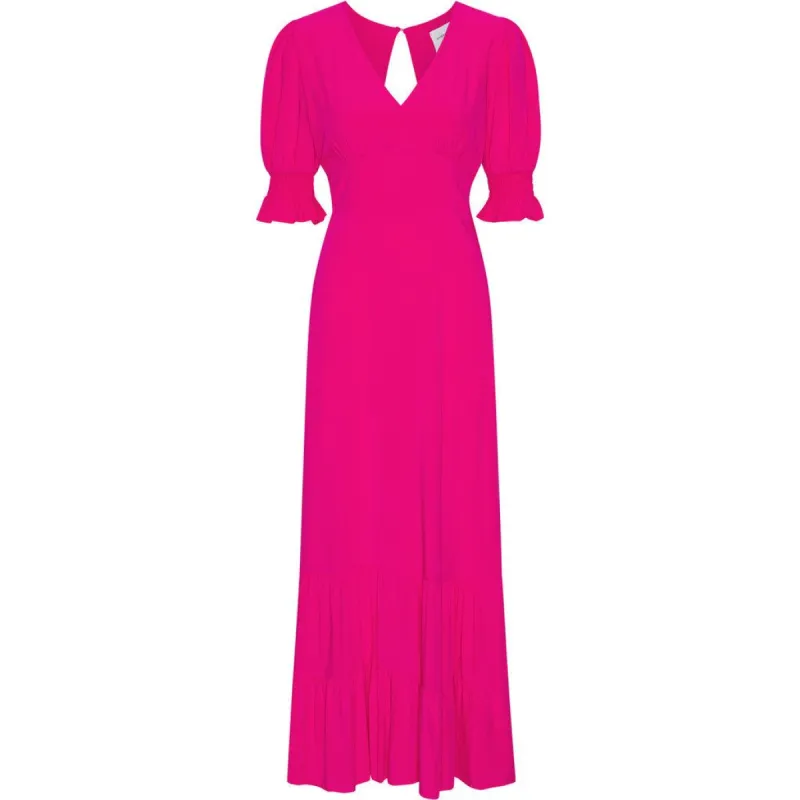 Koko Dress Long Open Back Short Sleeves - Pink Solid sold by American Dream