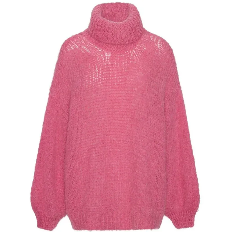 Pepper Roll Neck Alpaca Pullover - Pink made by Americandreams